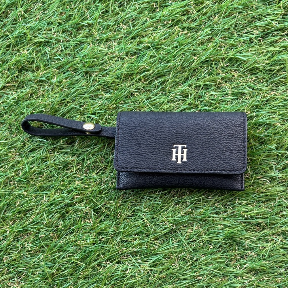 Tommy Hilfiger Black Leather Wristlet